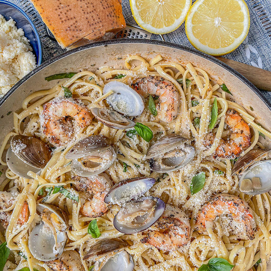 Creamy Lemon Seafood Linguine