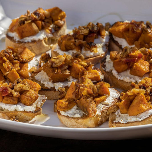 Bourbon Honey Sweet Potato Bruschetta