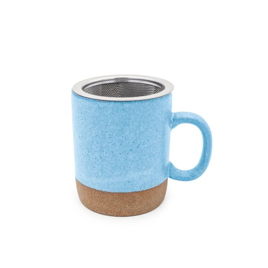 Branded Matte Blue Glaze Tea Mug Infuser - view 2