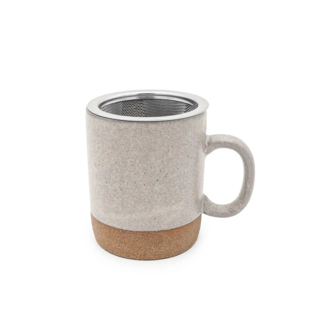 Branded Matte White Glaze Tea Mug Infuser - view 2