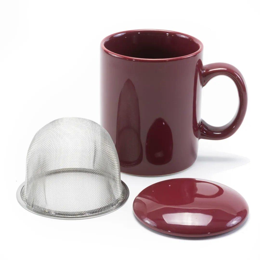 Burgundy Branded Tea Mug Infuser