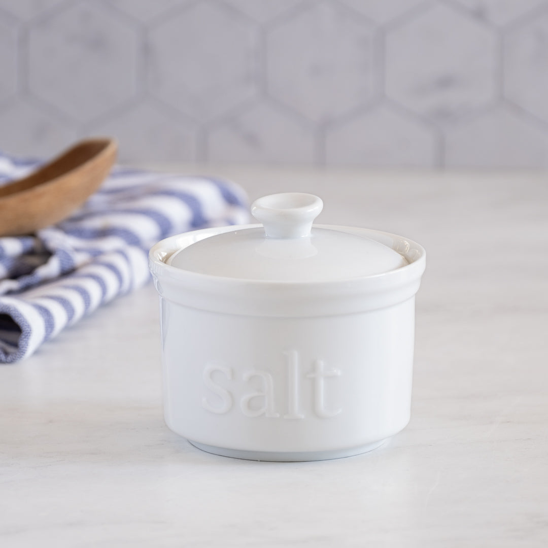 White Ceramic Salt Cellar