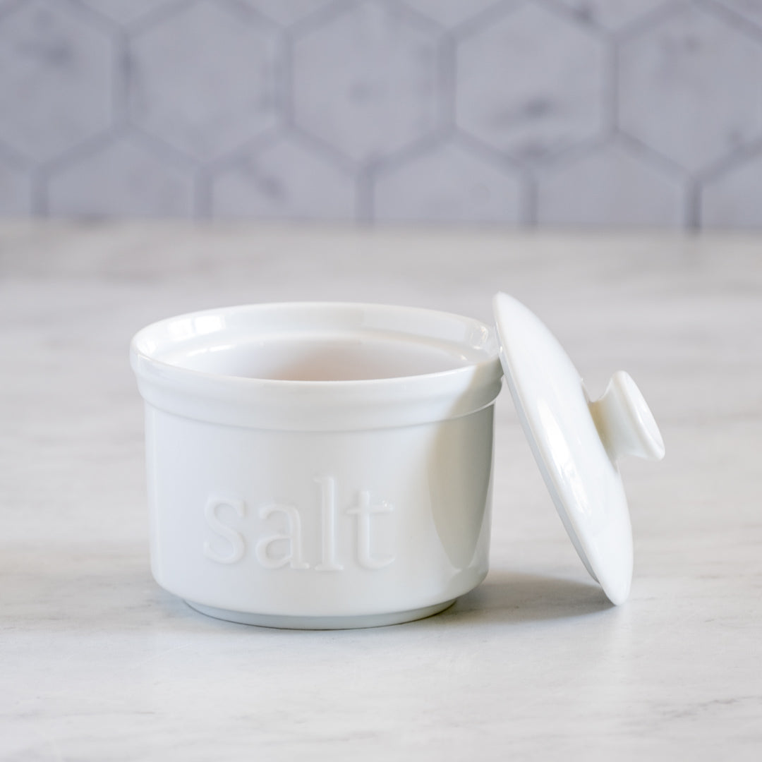 White Ceramic Salt Cellar