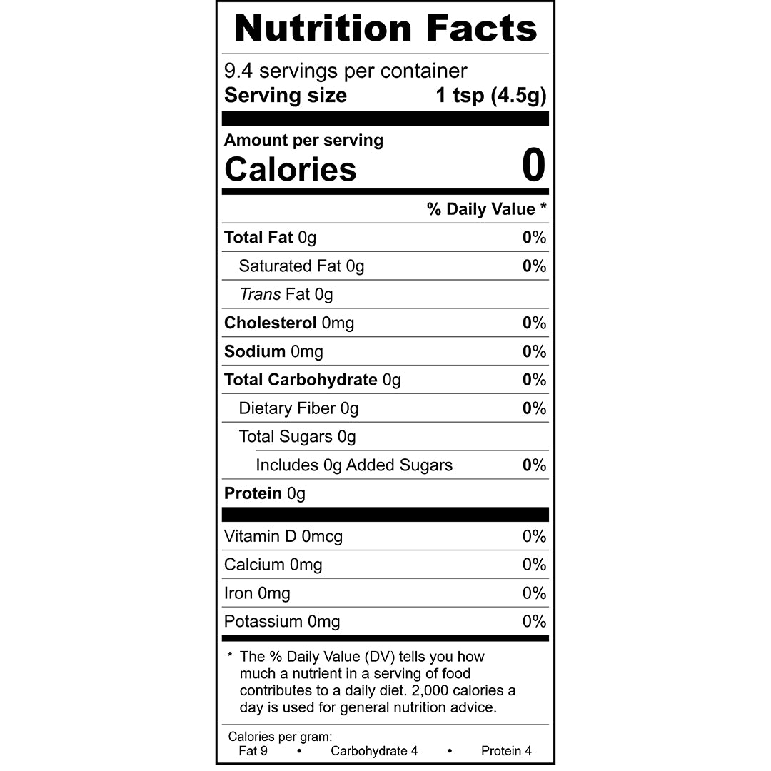 Cinnamon Vanilla Monk Fruit Sweetener Nutrition Facts