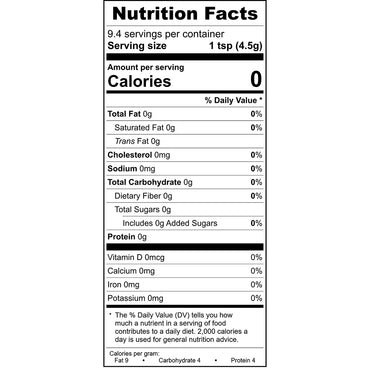 Cinnamon Vanilla Monk Fruit Sweetener Nutrition Facts