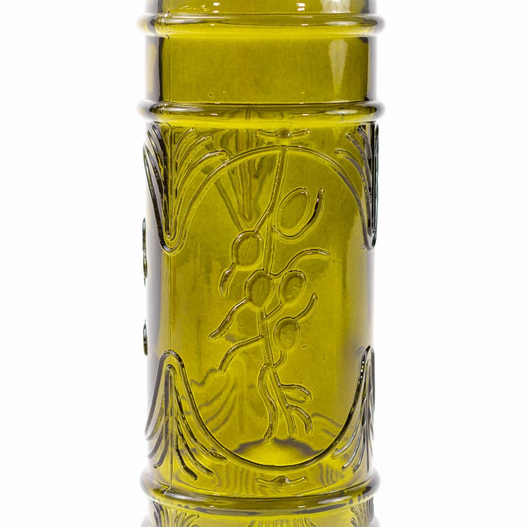 Olive Glass Oil Jar