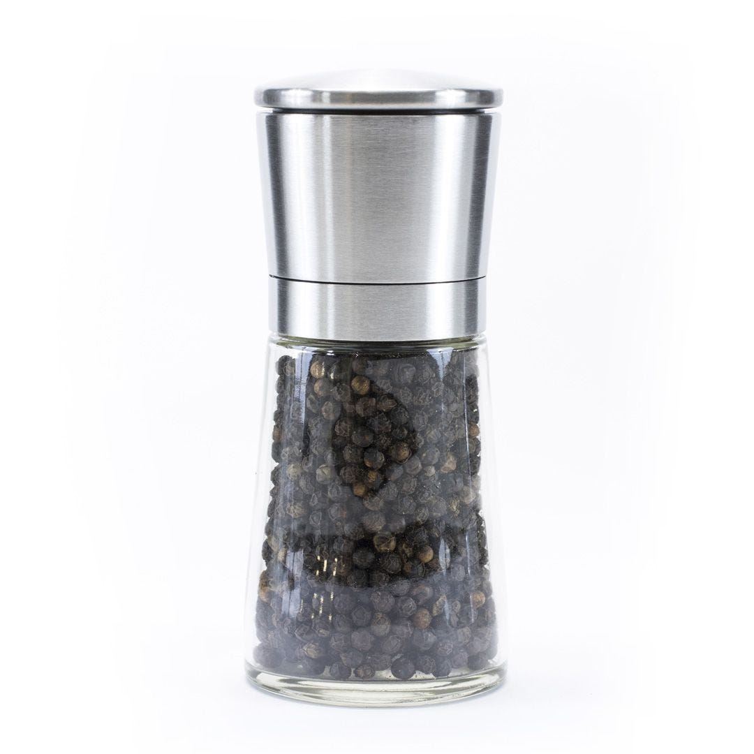 Glass Pepper Mill with Steel Lid - view 2