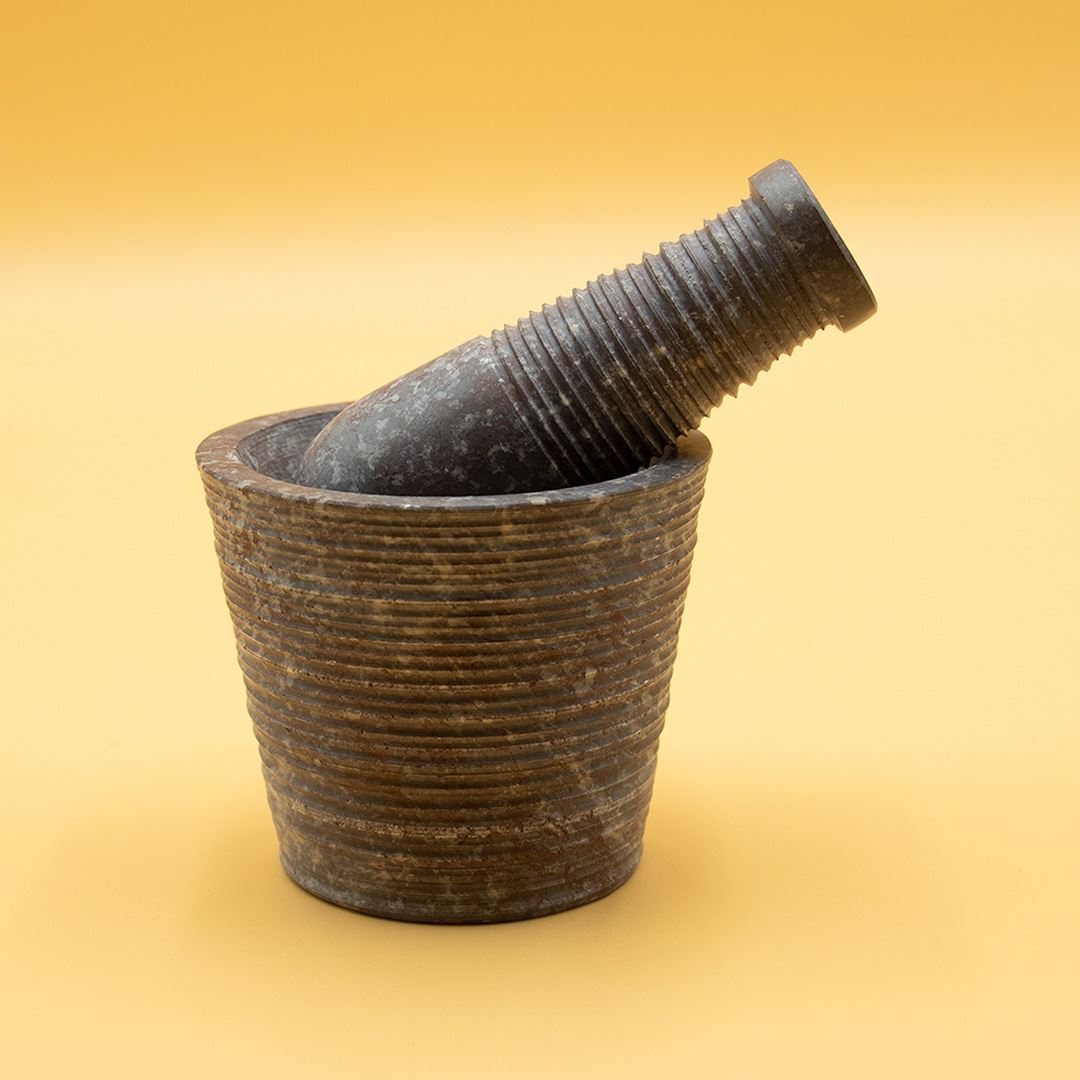 Grooved Soapstone Mortar & Pestle - view 2