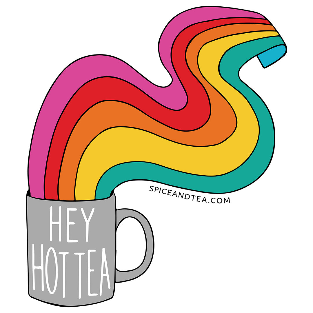 Hey Hot Tea Vinyl Sticker - view 1