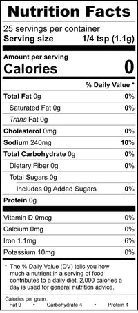 Hot Truffle Seasoning Nutrition Facts