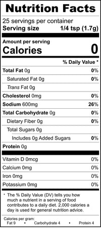 Lemon Fire Sea Salt Nutrition Facts