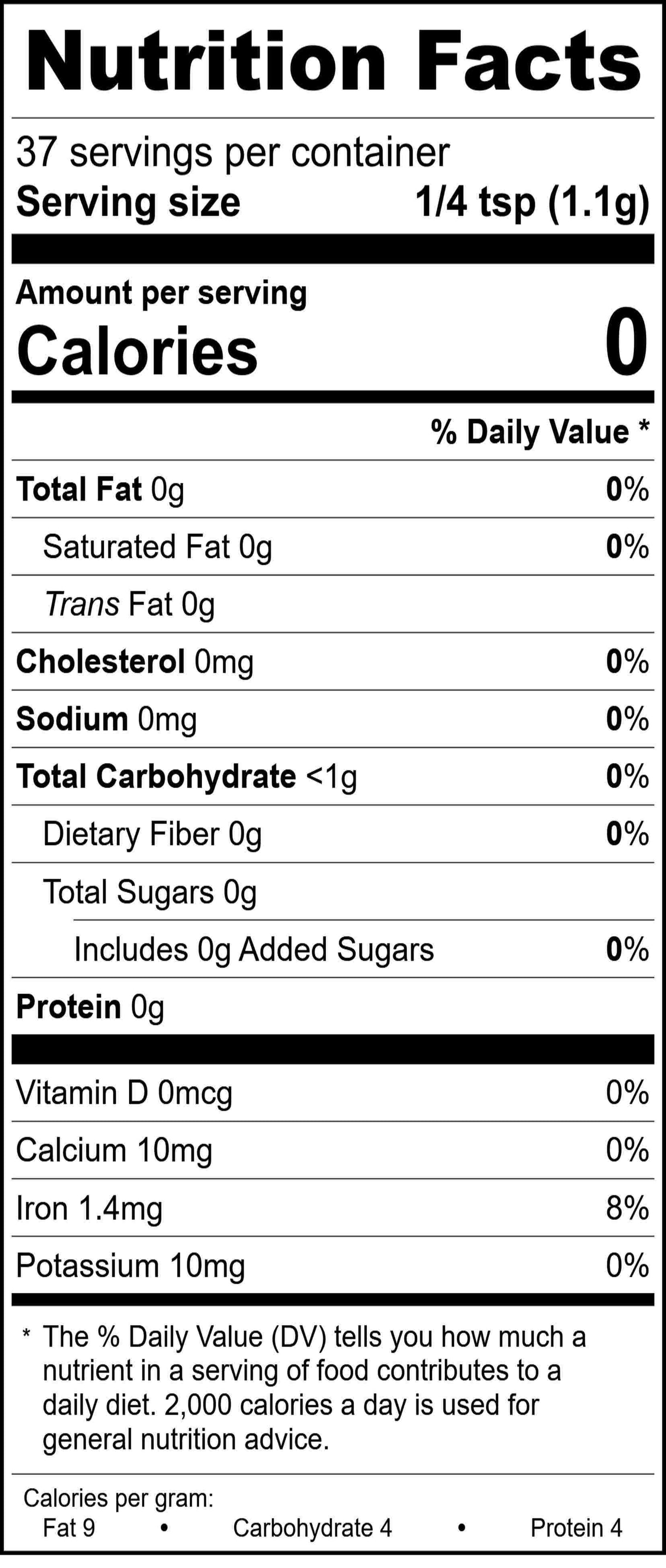 Pickling Spice Seasoning Nutrition Facts