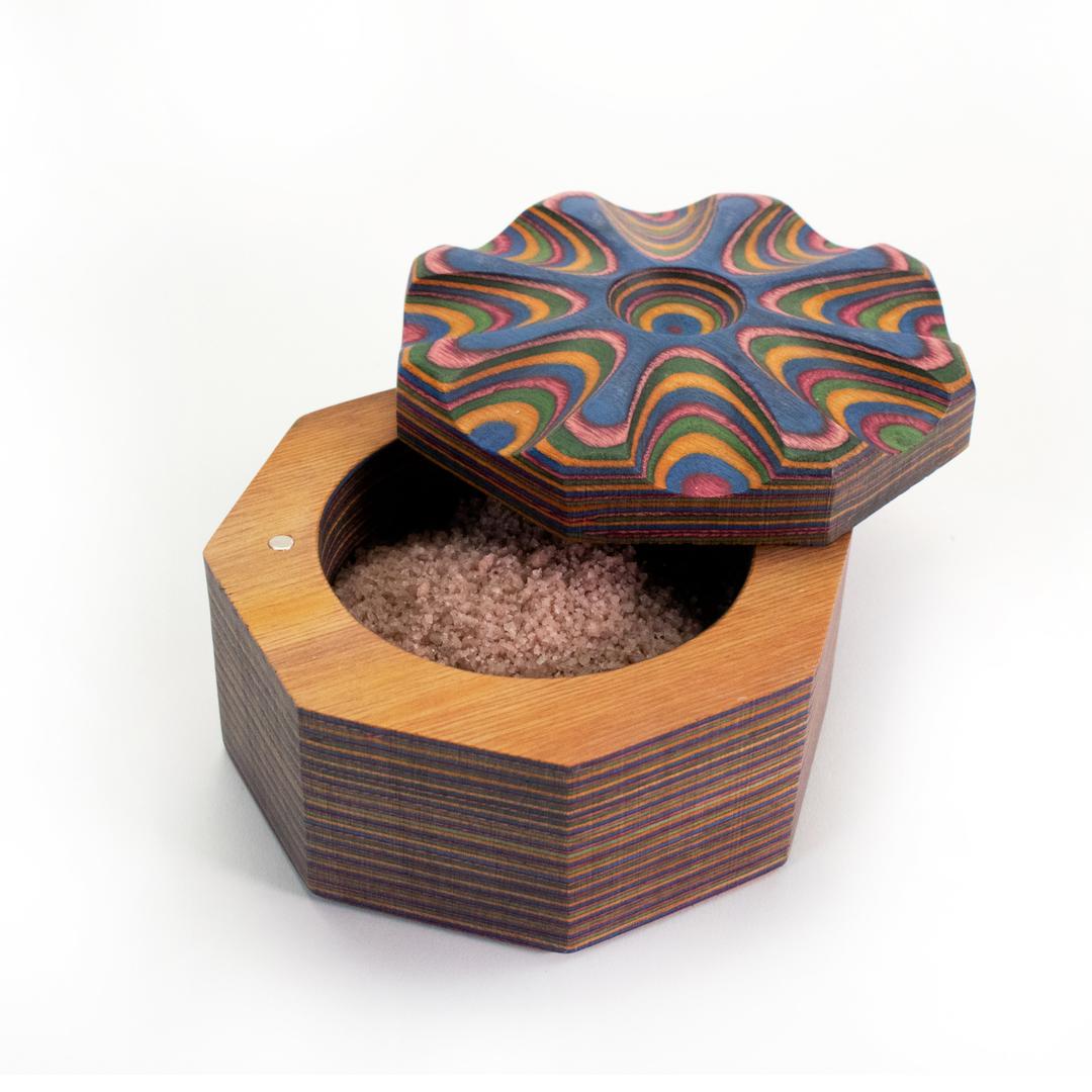 Rainbow Pakkawood Salt Cellar - view 4