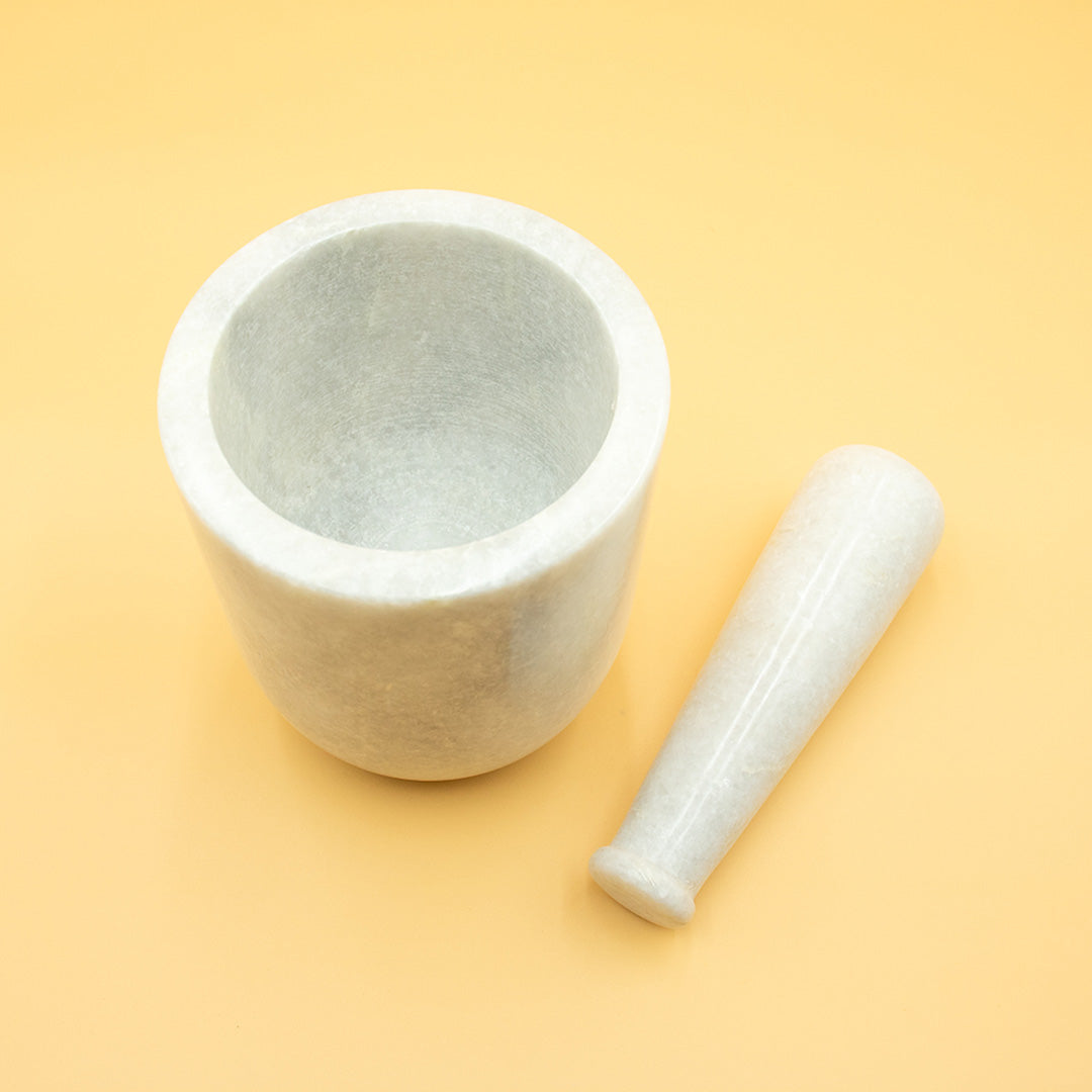 White Marble Mortar & Pestle - view 1