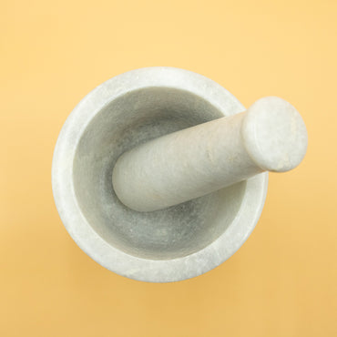 White Marble Mortar & Pestle - view 2