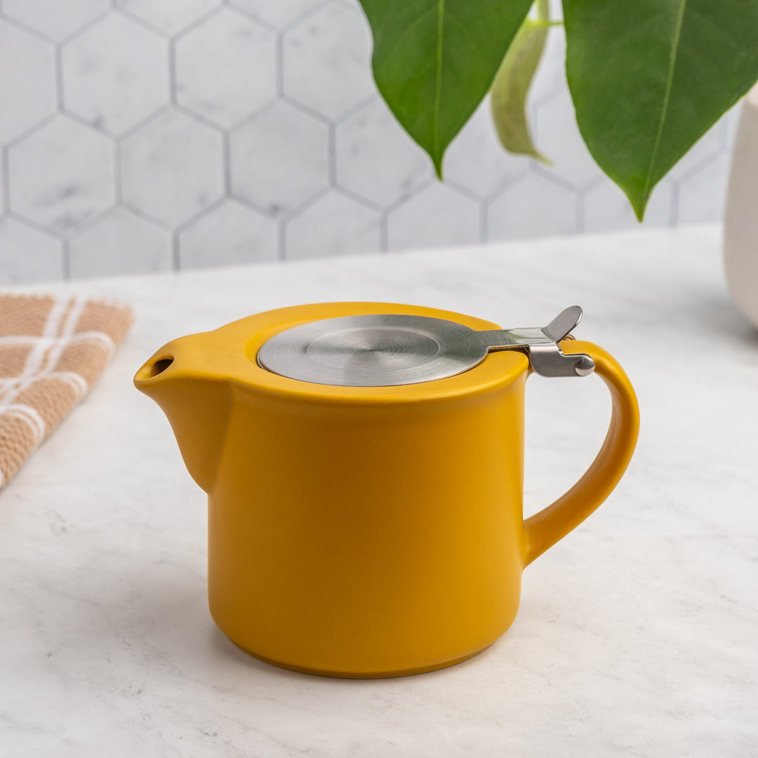 Yellow Stoneware Teapot